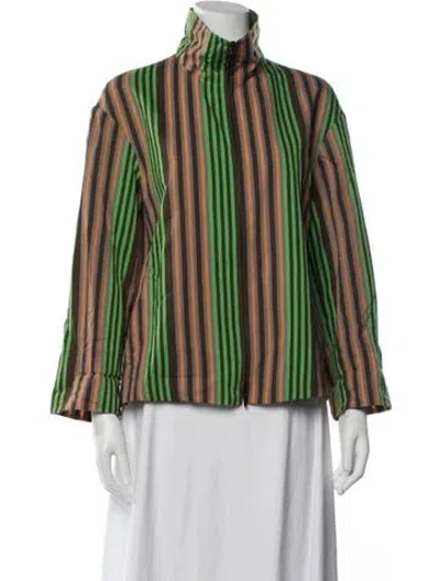 Pre-owned Akris Punto Striped Jacket In Green