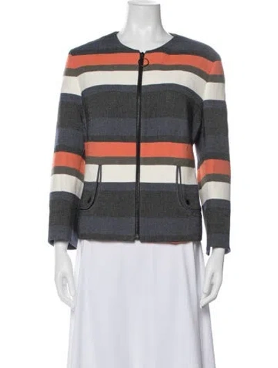 Pre-owned Akris Punto Striped Jacket In Multi