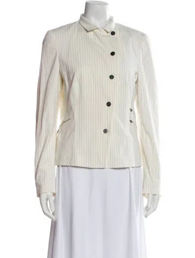 Pre-owned Akris Punto Striped Jacket In Neutral