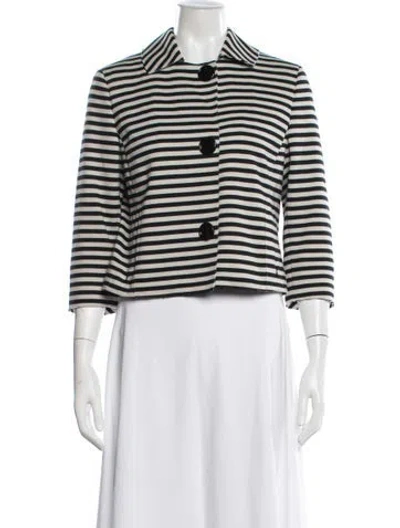 Pre-owned Akris Punto Striped Jacket In Neutral