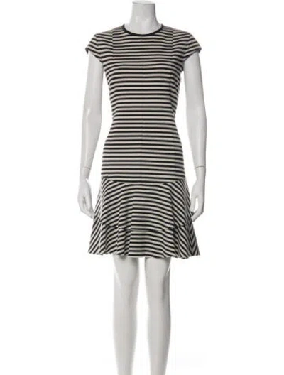 Pre-owned Akris Punto Striped Knee-length Dress In Black