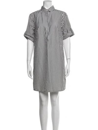 Pre-owned Akris Punto Striped Knee-length Dress In Black