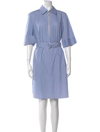Pre-owned Akris Punto Striped Knee-length Dress In Blue
