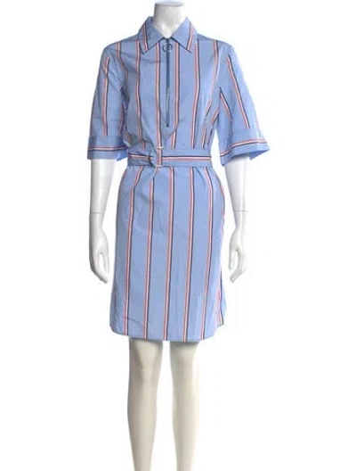 Pre-owned Akris Punto Striped Knee-length Dress In Blue