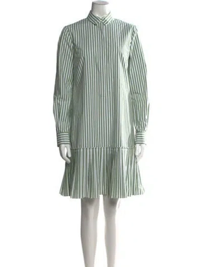 Pre-owned Akris Punto Striped Knee-length Dress In Green