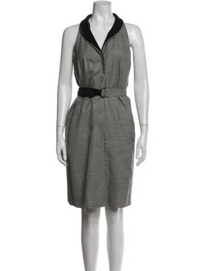 Pre-owned Akris Punto Striped Knee-length Dress In Grey
