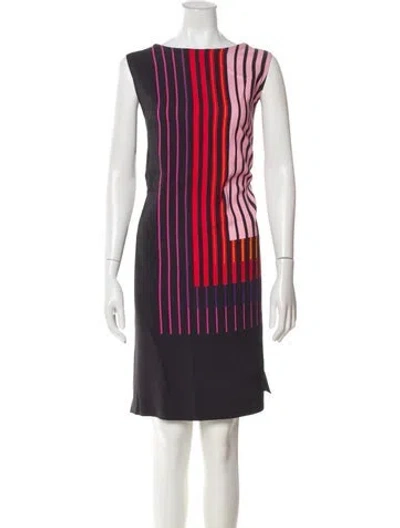 Pre-owned Akris Punto Striped Knee-length Dress In Purple