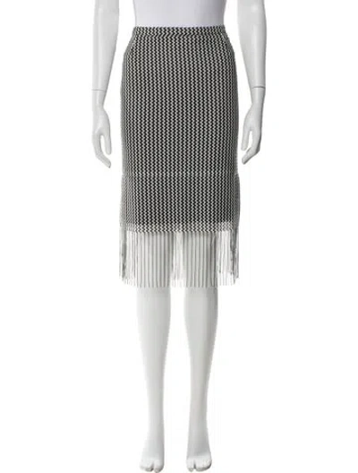 Pre-owned Akris Punto Striped Knee-length Skirt In Black