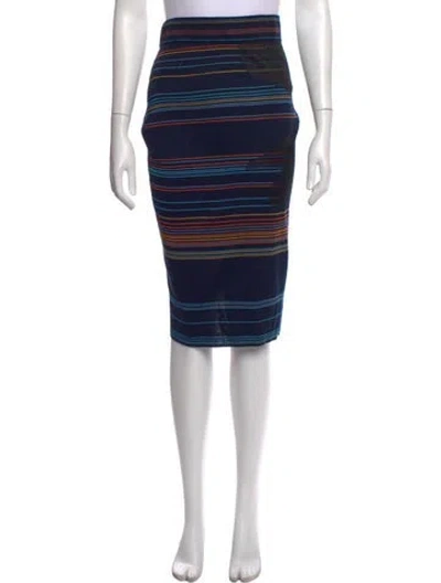 Pre-owned Akris Punto Striped Knee-length Skirt In Blue