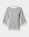 Akris Punto Striped Knit Bracelet-sleeve Sweater In Multi