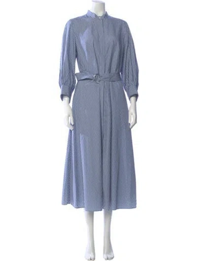 Pre-owned Akris Punto Striped Long Dress In Blue