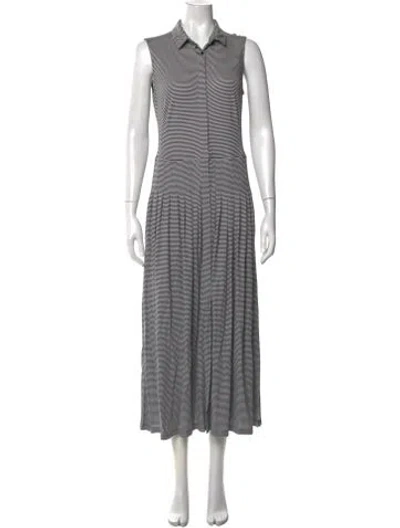 Pre-owned Akris Punto Striped Long Dress In Multi