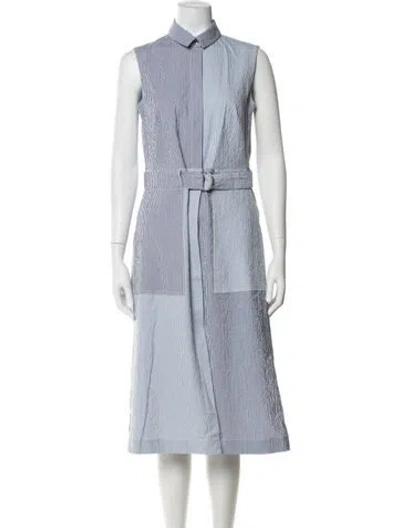 Pre-owned Akris Punto Striped Midi Length Dress In Blue