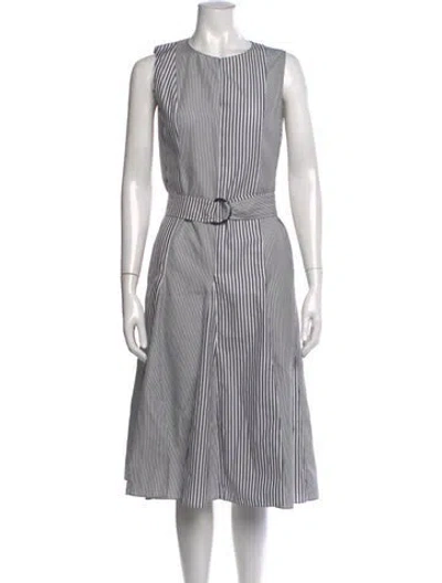 Pre-owned Akris Punto Striped Midi Length Dress In Multi