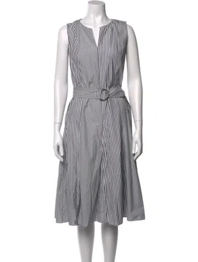 Pre-owned Akris Punto Striped Midi Length Dress In Multi