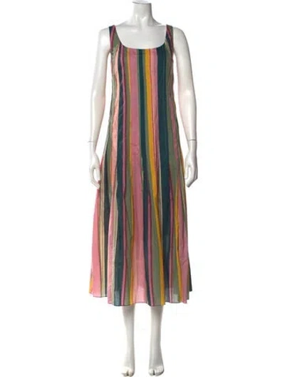 Pre-owned Akris Punto Striped Midi Length Dress In Pink