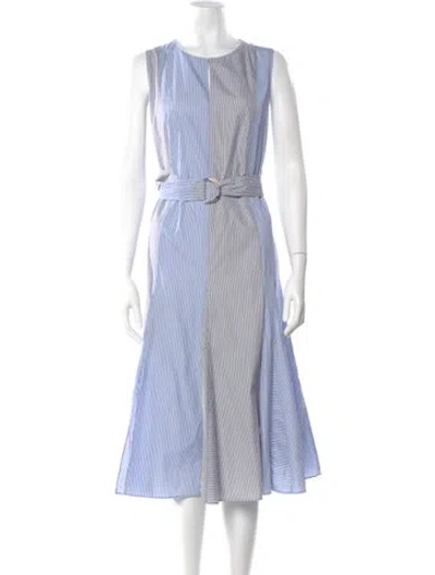 Pre-owned Akris Punto Striped Midi Length Dress W/ Tags In Blue