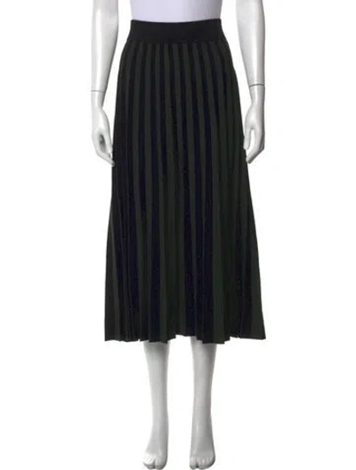 Pre-owned Akris Punto Striped Midi Length Skirt In Black