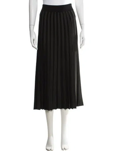 Pre-owned Akris Punto Striped Midi Length Skirt In Black