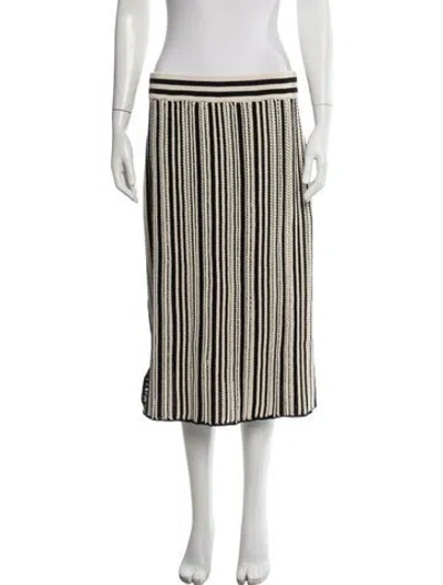 Pre-owned Akris Punto Striped Midi Length Skirt In Neutral