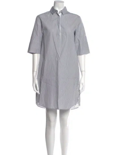 Pre-owned Akris Punto Striped Mini Dress In Blue