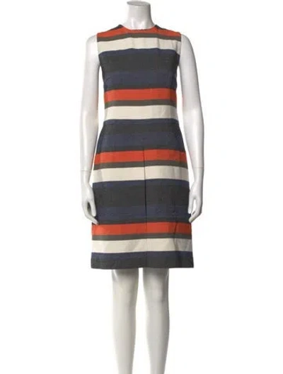 Pre-owned Akris Punto Striped Mini Dress In Multi