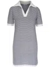Akris Punto Chunky Tweed Knit Mini Polo Dress In Schwarz