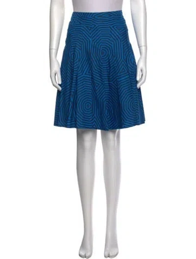 Pre-owned Akris Punto Striped Mini Skirt In Blue