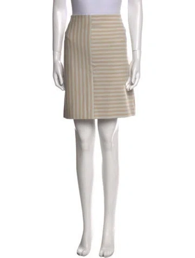 Pre-owned Akris Punto Striped Mini Skirt In Neutral