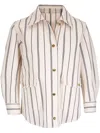 Akris Punto Striped Shirt Jacket In Neutrals
