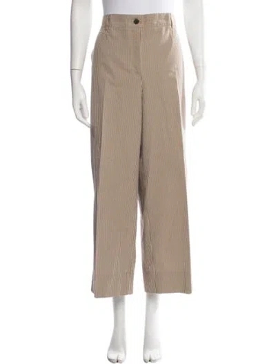 Pre-owned Akris Punto Striped Wide Leg Pants In Grey