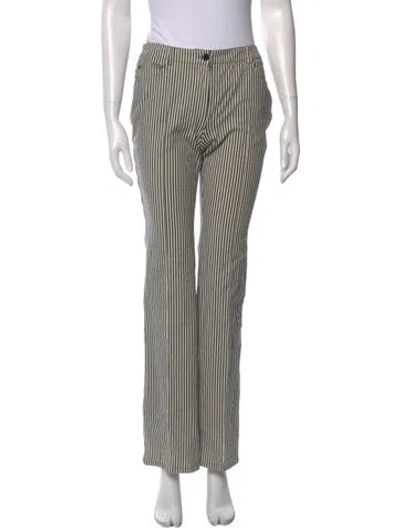 Pre-owned Akris Punto Striped Wide Leg Pants In Neutral