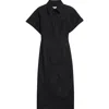 Akris Punto Structured Stretch Denim Shirtdress In Black