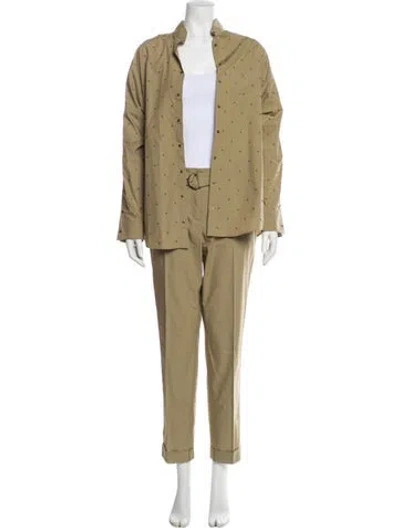 Pre-owned Akris Punto Studded Accents Pant Set In Neutral