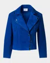 Akris Punto Suede Biker Jacket In Royal