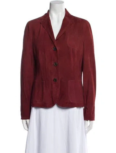 Pre-owned Akris Punto Suede Blazer In Red