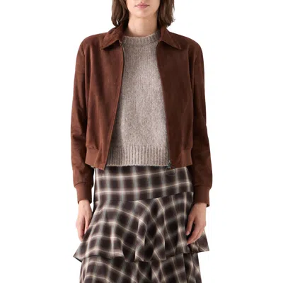 Akris Punto Suede Bomber Jacket In Brown