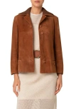 Akris Punto Goat Suede Jacket In Bark