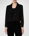 Akris Punto Suede Leather Short Jacket In Black