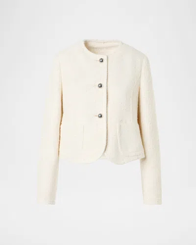 Akris Punto Summer Boucle Single-breasted Jacket In White