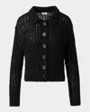 Akris Punto Summer Tweed Knit Boxy Cardigan In Black