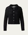 Akris Punto Summer Tweed Knit Boxy Cardigan In Black