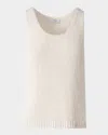 Akris Punto Summer Tweed Knit Sleeveless Top In Cashew