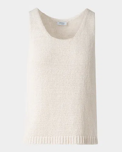 Akris Punto Summer Tweed Knit Sleeveless Top In Cashew