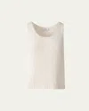Akris Punto Summer Tweed Knit Sleeveless Top In Cashew