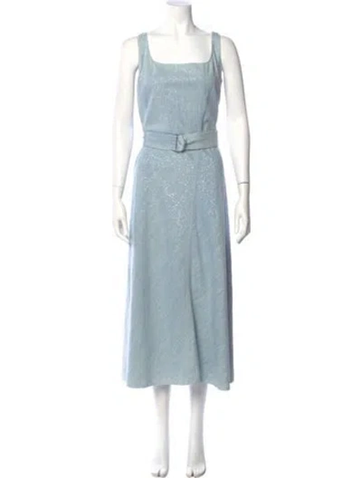 Pre-owned Akris Punto Supima Cotton Long Dress In Blue