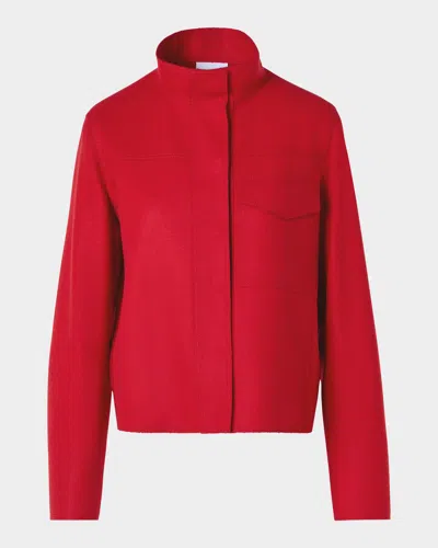 Akris Punto Taglio Vivo Felted Wool Blend Jacket In Red