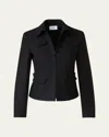 Akris Punto Tailored Heavy Wool Jacket In Black