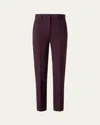 Akris Punto Tapered Signature Jersey Cropped Pants In Burgundy