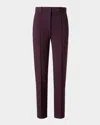 Akris Punto Tapered Signature Jersey Cropped Pants In Burgundy
